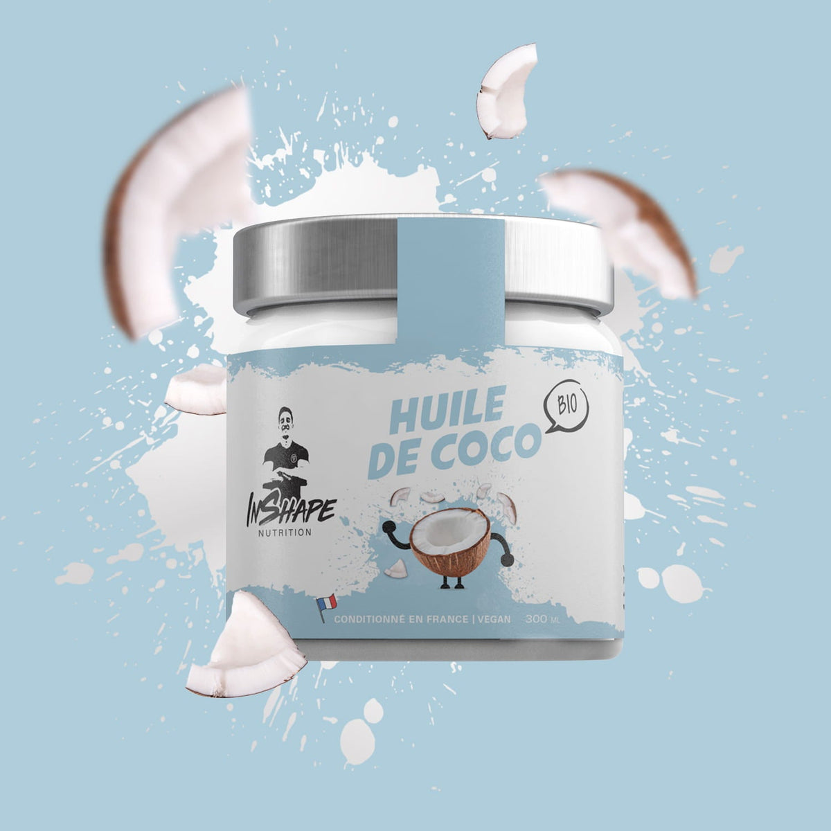 Huile de coco — lot de 2 pots de 300 ml